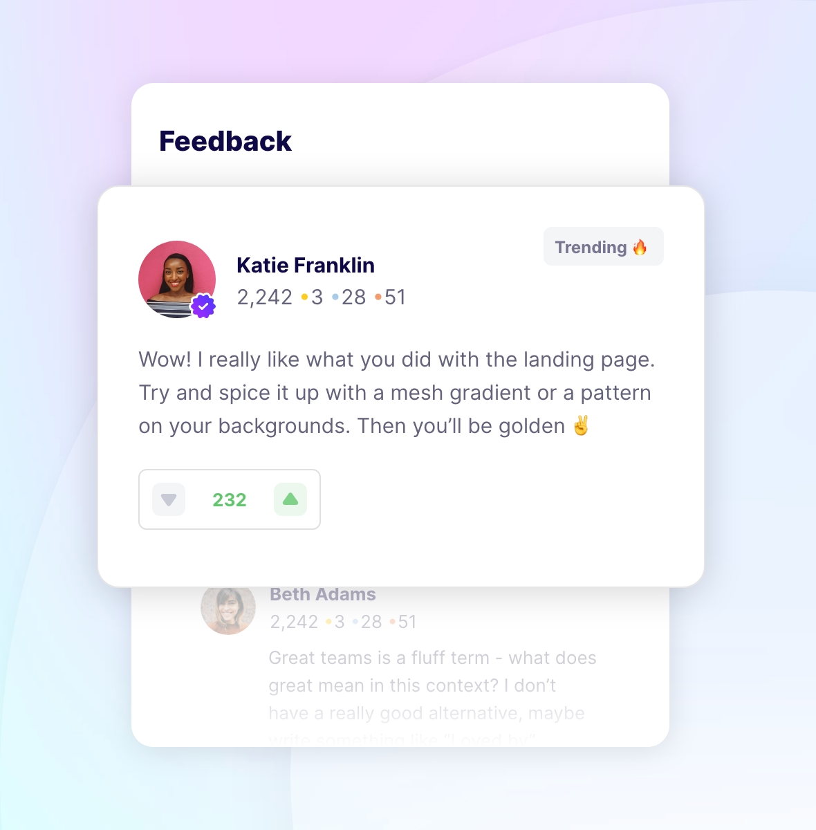 Feedback from the community